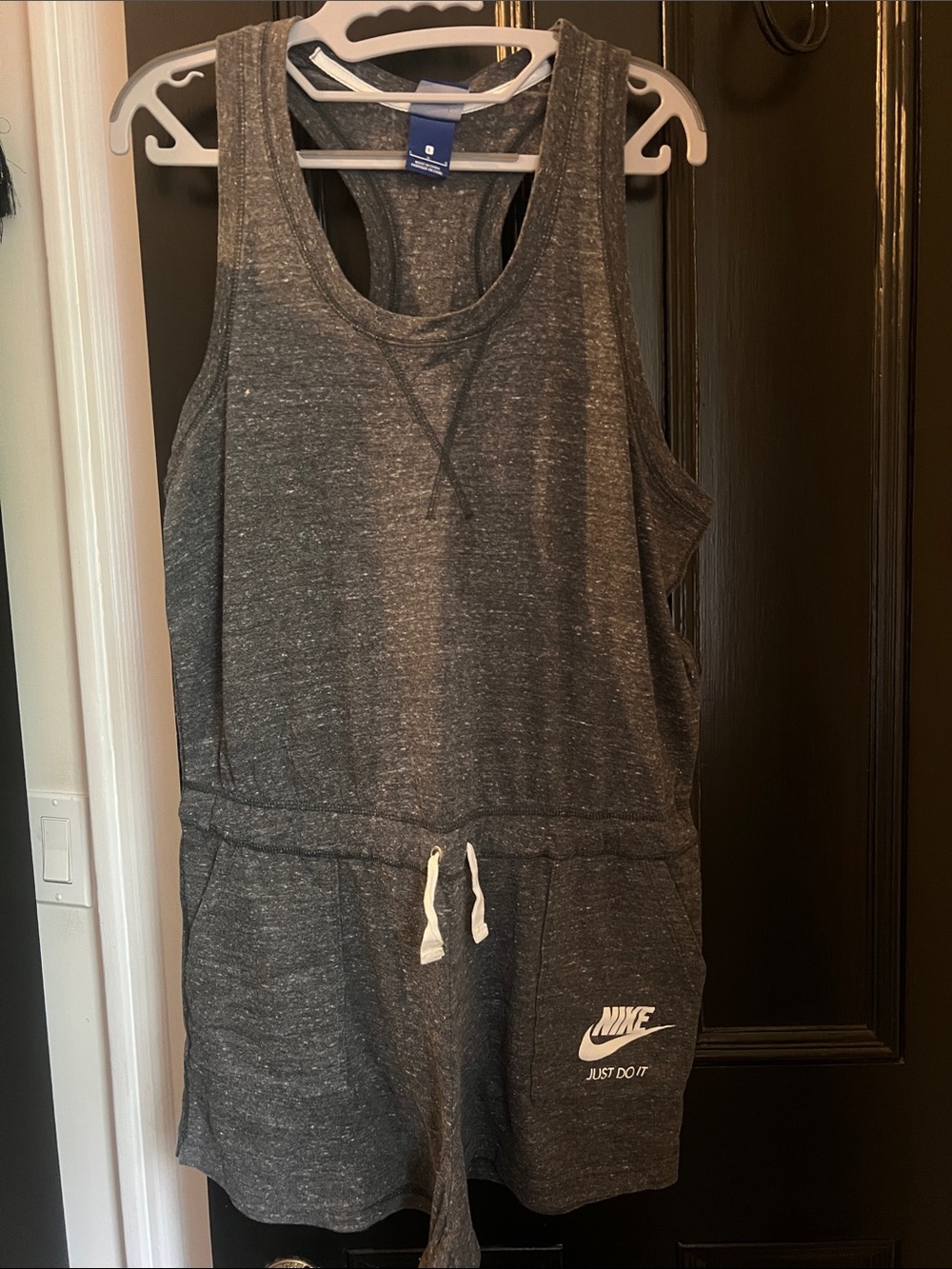 Nike Woman Gray Sleeveless Romper with Drawcord
